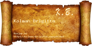 Kolman Brigitta névjegykártya